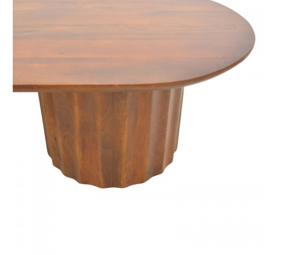 Τραπέζι σαλονιού Flute μασίφ ξύλο μάνγκο καρυδί 130x65x40εκ Υλικό: MANGO WOOD 372-000029