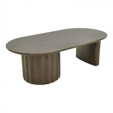 Τραπέζι σαλονιού Flute wenge μασίφ ξύλο μάνγκο 130x65x40εκ Υλικό: MANGO WOOD 372-000030