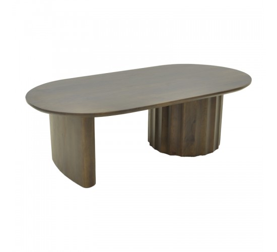 Τραπέζι σαλονιού Flute wenge μασίφ ξύλο μάνγκο 130x65x40εκ Υλικό: MANGO WOOD 372-000030