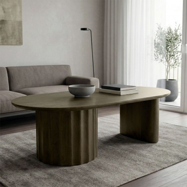 Τραπέζι σαλονιού Flute wenge μασίφ ξύλο μάνγκο 130x65x40εκ Υλικό: MANGO WOOD 372-000030