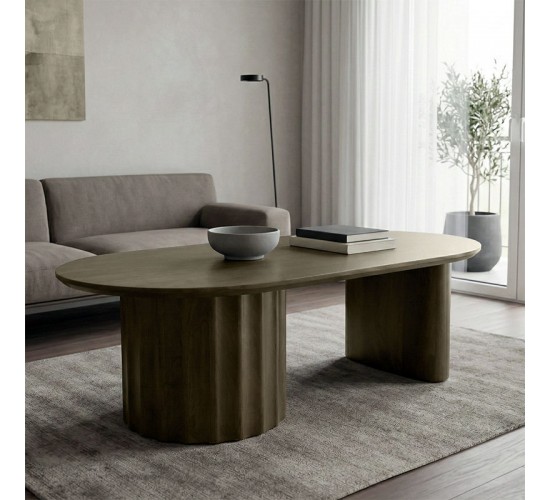 Τραπέζι σαλονιού Flute wenge μασίφ ξύλο μάνγκο 130x65x40εκ Υλικό: MANGO WOOD 372-000030