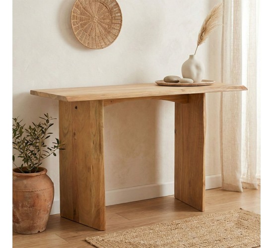 Κονσόλα Mende μασίφ ξύλο ακακίας σε φυσική απόχρωση 110x50x76εκ Υλικό: MANGO WOOD 372-000033