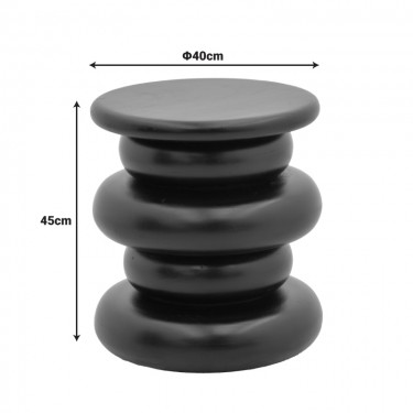 Βοηθητικό τραπέζι Circena μασίφ μάνγκο ξύλο μαύρο Φ40x45εκ Υλικό: MANGO WOOD 372-000036