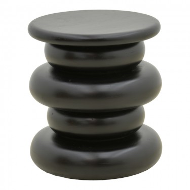 Βοηθητικό τραπέζι Circena μασίφ μάνγκο ξύλο μαύρο Φ40x45εκ Υλικό: MANGO WOOD 372-000036