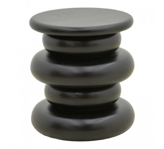 Βοηθητικό τραπέζι Circena μασίφ μάνγκο ξύλο μαύρο Φ40x45εκ Υλικό: MANGO WOOD 372-000036