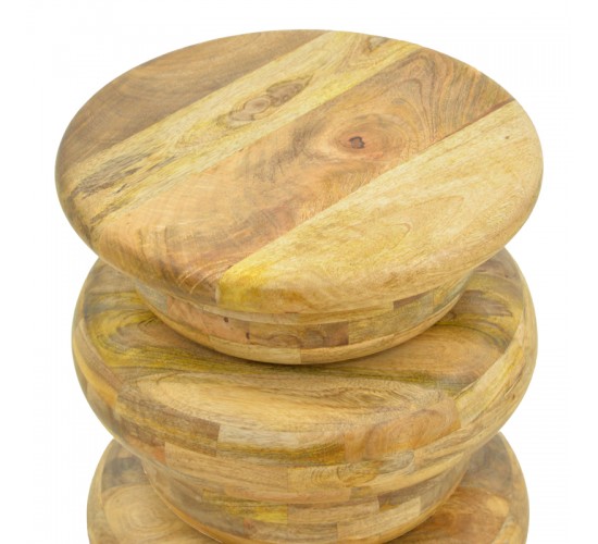 Βοηθητικό τραπέζι Circena μασίφ μάνγκο ξύλο σε φυσική απόχρωση Φ40x45εκ Υλικό: MANGO WOOD 372-000037