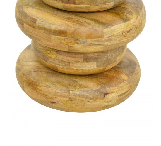 Βοηθητικό τραπέζι Circena μασίφ μάνγκο ξύλο σε φυσική απόχρωση Φ40x45εκ Υλικό: MANGO WOOD 372-000037