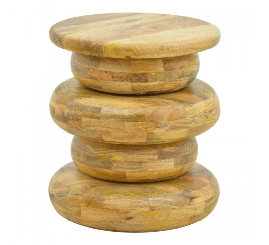 Βοηθητικό τραπέζι Circena μασίφ μάνγκο ξύλο σε φυσική απόχρωση Φ40x45εκ Υλικό: MANGO WOOD 372-000037