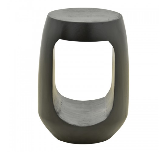 Βοηθητικό τραπέζι Lenora μασίφ μάνγκο ξύλο μαύρο Φ33x45εκ Υλικό: MANGO WOOD 372-000039