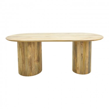 Τραπέζι Flute μασίφ μάνγκο ξύλο σε φυσική απόχρωση 200x90x76εκ Υλικό: MANGO WOOD 372-000041