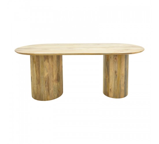 Τραπέζι Flute μασίφ μάνγκο ξύλο σε φυσική απόχρωση 200x90x76εκ Υλικό: MANGO WOOD 372-000041