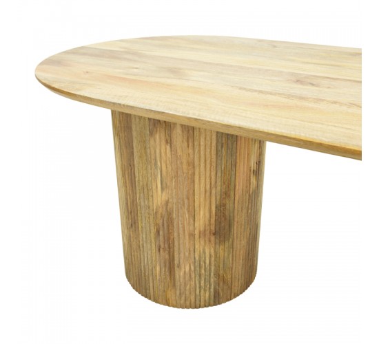 Τραπέζι Flute μασίφ μάνγκο ξύλο σε φυσική απόχρωση 200x90x76εκ Υλικό: MANGO WOOD 372-000041