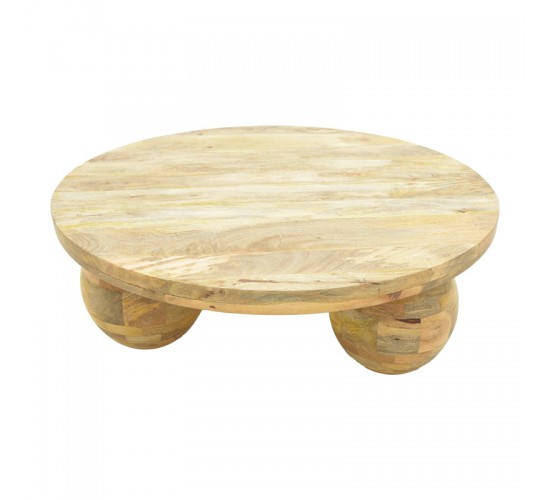 Τραπέζι σαλονιού Fedena μασίφ μάνγκο ξύλο σε φυσική απόχρωση Φ90x30εκ Υλικό: MANGO WOOD 372-000042