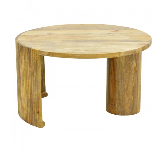 Τραπέζι σαλονιού Orban μασίφ μάνγκο ξύλο σε φυσική απόχρωση Φ80x45εκ Υλικό: MANGO WOOD 372-000045