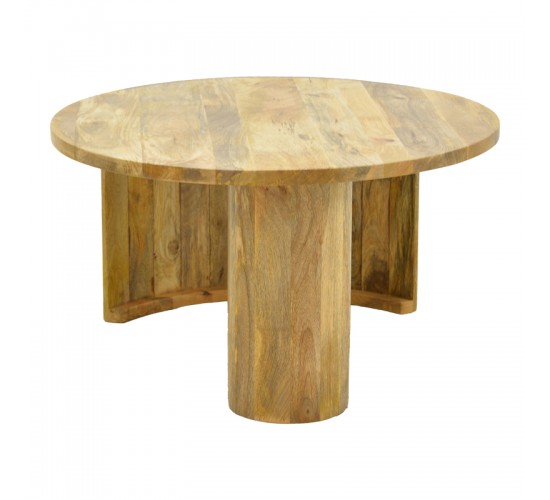 Τραπέζι σαλονιού Orban μασίφ μάνγκο ξύλο σε φυσική απόχρωση Φ80x45εκ Υλικό: MANGO WOOD 372-000045