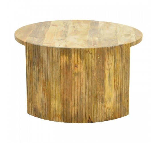 Τραπέζι σαλονιού Orban μασίφ μάνγκο ξύλο σε φυσική απόχρωση Φ80x45εκ Υλικό: MANGO WOOD 372-000045