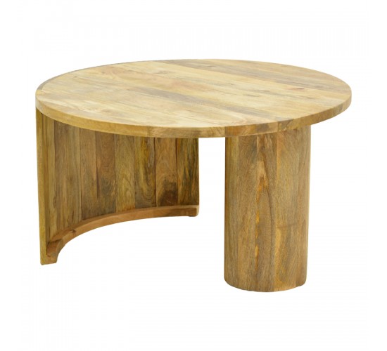 Τραπέζι σαλονιού Orban μασίφ μάνγκο ξύλο σε φυσική απόχρωση Φ80x45εκ Υλικό: MANGO WOOD 372-000045