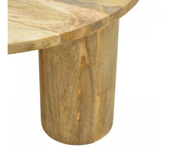 Τραπέζι σαλονιού Orban μασίφ μάνγκο ξύλο σε φυσική απόχρωση Φ80x45εκ Υλικό: MANGO WOOD 372-000045