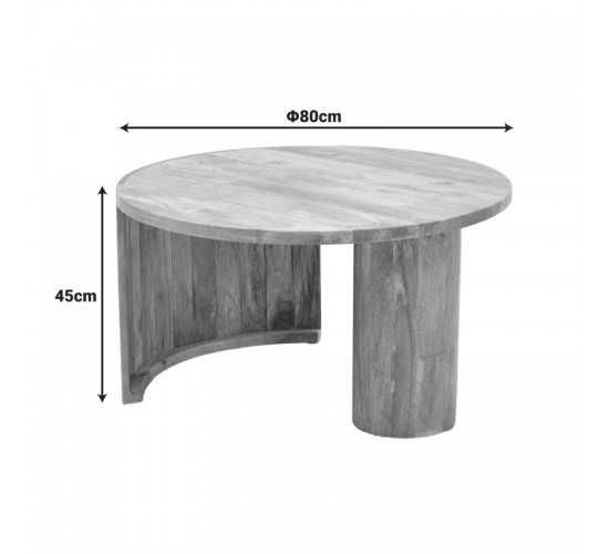 Τραπέζι σαλονιού Orban μασίφ μάνγκο ξύλο σε φυσική απόχρωση Φ80x45εκ Υλικό: MANGO WOOD 372-000045