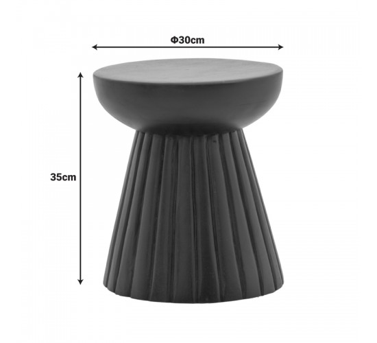 Βοηθητικό τραπέζι Nemira μασίφ μάνγκο ξύλο λευκό Φ30x35εκ Υλικό: MANGO WOOD 372-000046