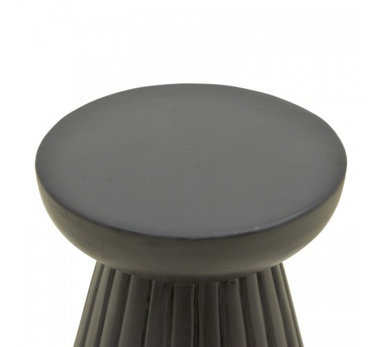 Βοηθητικό τραπέζι Nemira μασίφ μάνγκο ξύλο μαύρο Φ30x35εκ Υλικό: MANGO WOOD 372-000047