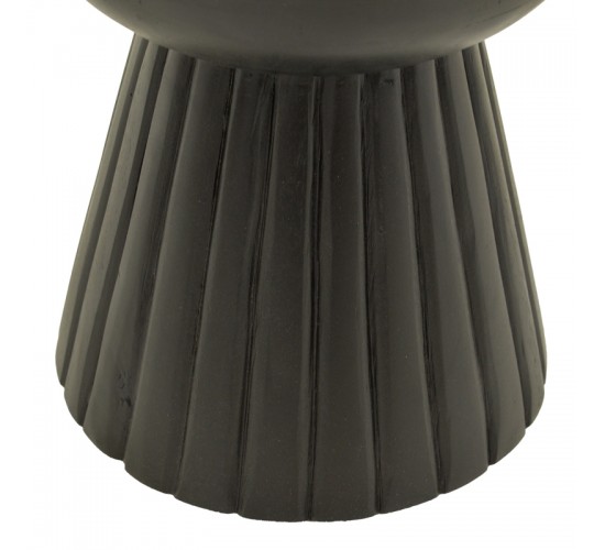 Βοηθητικό τραπέζι Nemira μασίφ μάνγκο ξύλο μαύρο Φ30x35εκ Υλικό: MANGO WOOD 372-000047