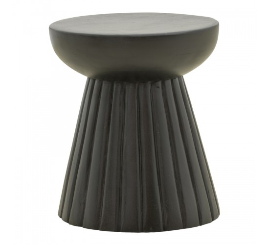 Βοηθητικό τραπέζι Nemira μασίφ μάνγκο ξύλο μαύρο Φ30x35εκ Υλικό: MANGO WOOD 372-000047