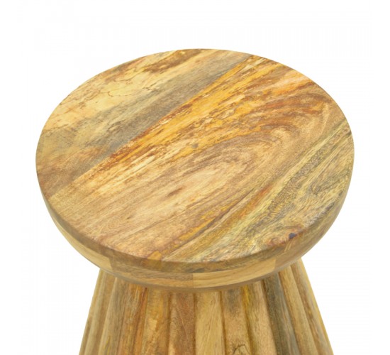 Βοηθητικό τραπέζι Nemira μασίφ μάνγκο ξύλο σε φυσική απόχρωση Φ30x35εκ Υλικό: MANGO WOOD 372-000048