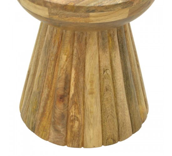 Βοηθητικό τραπέζι Nemira μασίφ μάνγκο ξύλο σε φυσική απόχρωση Φ30x35εκ Υλικό: MANGO WOOD 372-000048