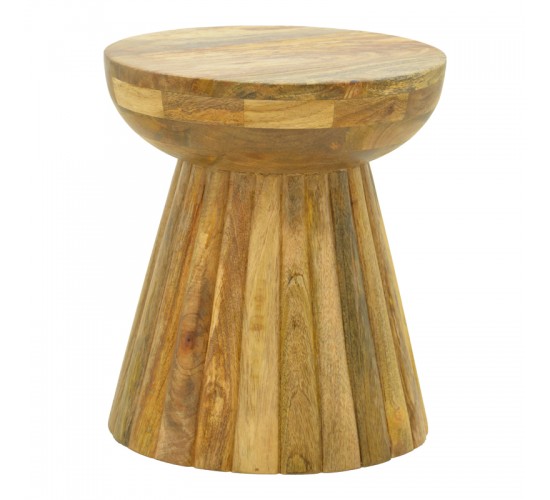 Βοηθητικό τραπέζι Nemira μασίφ μάνγκο ξύλο σε φυσική απόχρωση Φ30x35εκ Υλικό: MANGO WOOD 372-000048