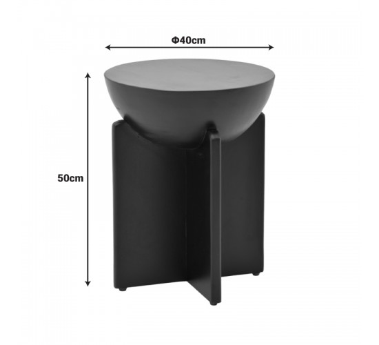 Βοηθητικό τραπέζι Jenby μασίφ μάνγκο ξύλο λευκό Φ40x50εκ Υλικό: MANGO WOOD 372-000049