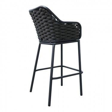 Σκαμπό μπαρ Zuki αλουμίνιο με γκρι σκελετό και μαξιλάρι 55x54x109εκ Υλικό: ALUMINIUM -PP 373-000008