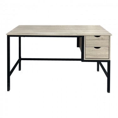 Γραφείο εργασίας Ramen σε sonoma απόχρωση με μαύρα μεταλλικά πόδια 120x48x76εκ Υλικό: MELAMINE - METAL 374-000004