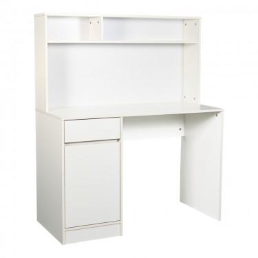 Γραφείο εργασίας Secreta με ράφι σε λευκή απόχρωση 110x50x135εκ Υλικό: PARTICLE BOARD - MELAMINE 375-000009