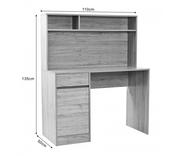 Γραφείο εργασίας Secreta με ράφι σε oak απόχρωση 110x50x135εκ Υλικό: PARTICLE BOARD - MELAMINE 375-000010 Γραφείο εργασίας Secreta με ράφι σε oak απόχρωση 110x50x135εκ Υλικό: PARTICLE BOARD - MELAMINE 375-000010