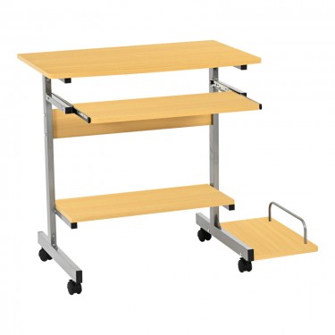 Γραφείο υπολογιστή Veronce σε φυσική απόχρωση με μεταλλικό σκελετό 89x47x71εκ Υλικό: PARTICLE BOARD - MELAMINE - METAL 375-000012