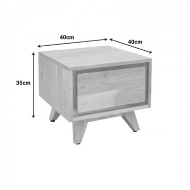 Κομοδίνο Emira μασίφ ακακίας σε φυσική απόχρωση 40x40x35εκ Υλικό: ACACIA SOLID WOOD 376-000001