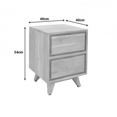 Κομοδίνο Emira μασίφ ακακίας σε φυσική απόχρωση 40x40x54εκ Υλικό: ACACIA SOLID WOOD 376-000002