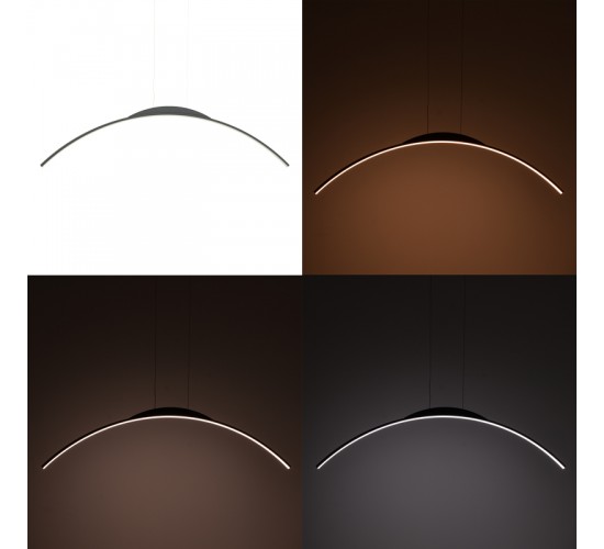 Φωτιστικό οροφής led Ledo μέταλλο σε μαύρη απόχρωση 120εκ Υλικό: METAL - PVC 377-000001