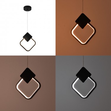 Φωτιστικό οροφής led Gardio I μέταλλο σε μαύρη απόχρωση 23x2x23εκ Υλικό: METAL - PVC 377-000007