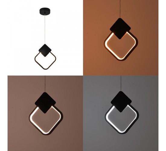 Φωτιστικό οροφής led Gardio I μέταλλο σε μαύρη απόχρωση 23x2x23εκ Υλικό: METAL - PVC 377-000007