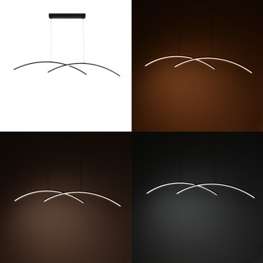 Φωτιστικό οροφής δίφωτο led Frenzie μέταλλο σε μαύρη απόχρωση 70x2x10εκ Υλικό: METAL - PVC 377-000008