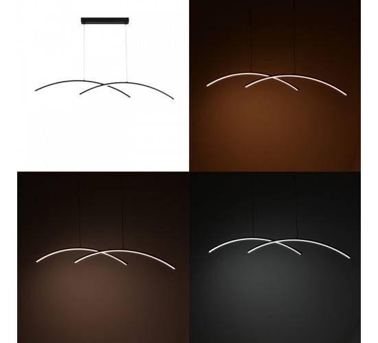 Φωτιστικό οροφής δίφωτο led Frenzie μέταλλο σε μαύρη απόχρωση 70x2x10εκ Υλικό: METAL - PVC 377-000008