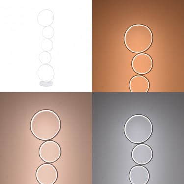 Φωτιστικό δαπέδου Chemal led μέταλλο σε λευκή απόχρωση Φ30x130εκ Υλικό: METAL 377-000015