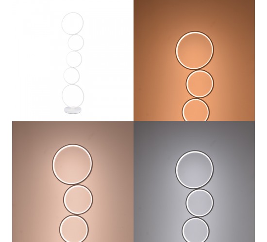 Φωτιστικό δαπέδου Chemal led μέταλλο σε λευκή απόχρωση Φ30x130εκ Υλικό: METAL 377-000015