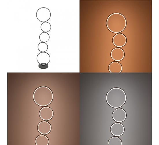 Φωτιστικό δαπέδου Chemal led μέταλλο σε μαύρη απόχρωση Φ30x130εκ Υλικό: METAL 377-000016