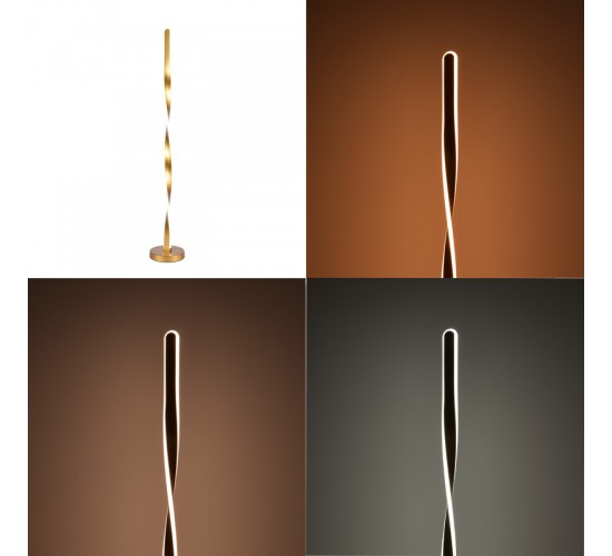 Φωτιστικό δαπέδου Pelepho led μέταλλο σε χρυσή απόχρωση Φ20x130εκ Υλικό: METAL 377-000018