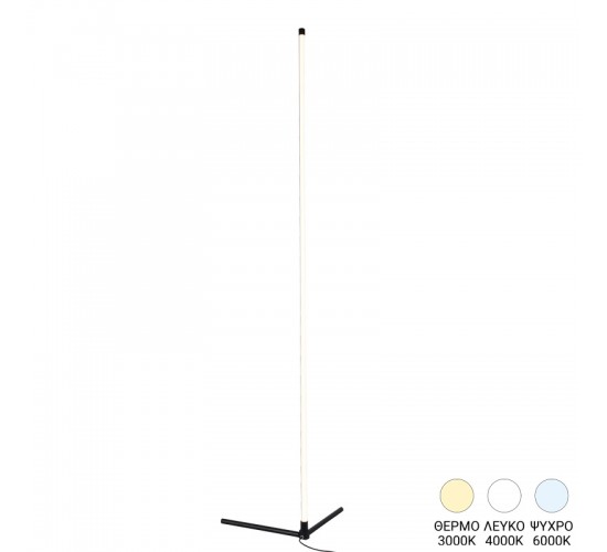 Φωτιστικό δαπέδου Esthetic I led μέταλλο σε μαύρη απόχρωση 45x2x140εκ Υλικό: METAL 377-000019