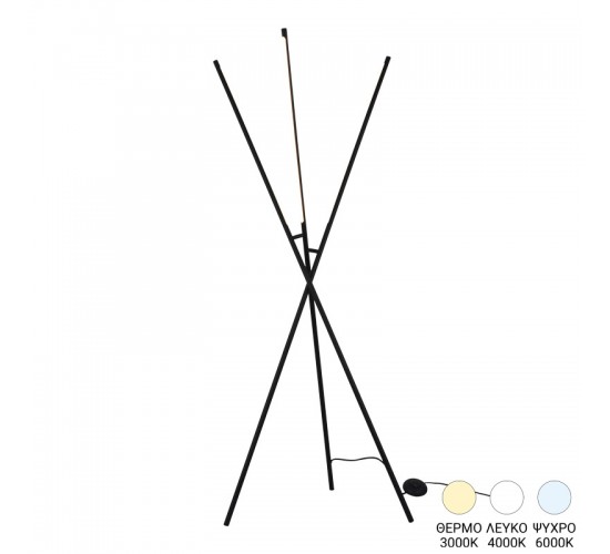 Φωτιστικό δαπέδου Loly led μέταλλο σε μαύρη απόχρωση 40x40x145εκ Υλικό: METAL 377-000020