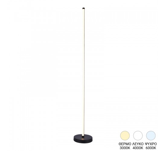 Φωτιστικό δαπέδου Topelia led μέταλλο σε μαύρη απόχρωση Φ20x140εκ Υλικό: METAL 377-000022